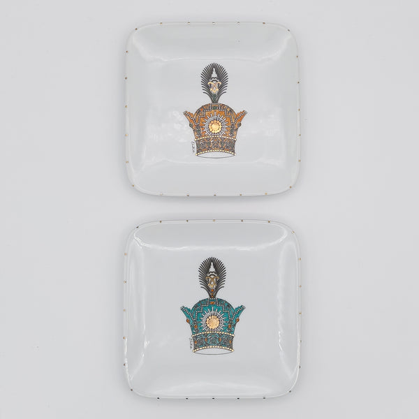 Hand Painted Pahlavi Crown Appetizer Plate