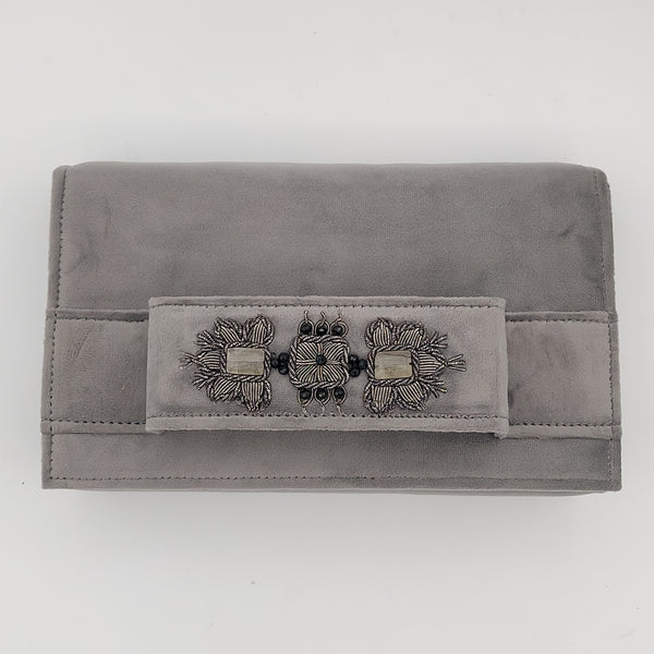 Grey Amood Clutch with Smoke Quartz