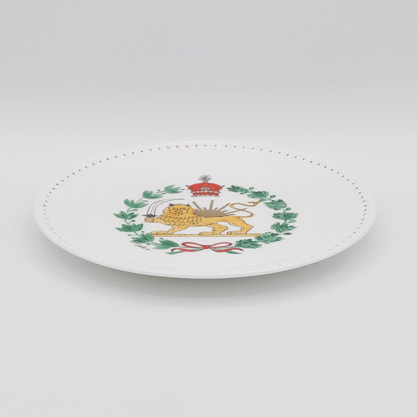 Hand Painted ShiroKhorshid Round Plate with Gold Touches