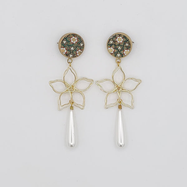 Blossom Brass & Khatam Earrings