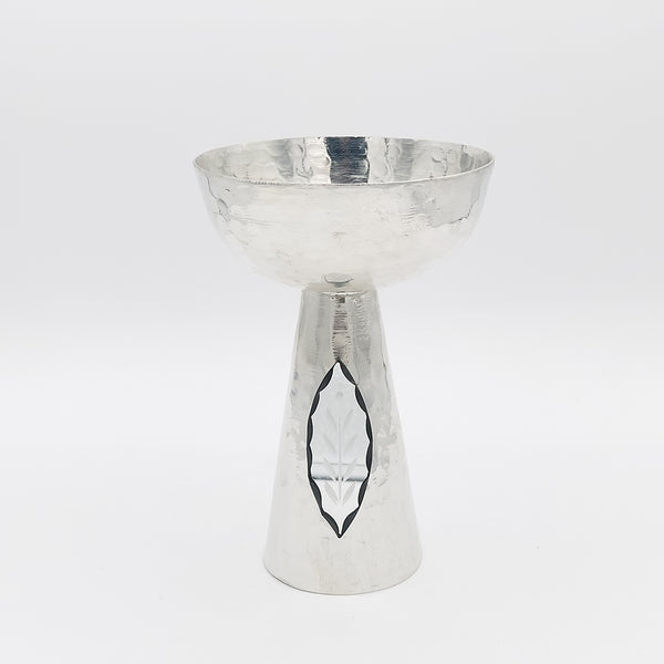 Footed Copper Bowl with Etched Mirror