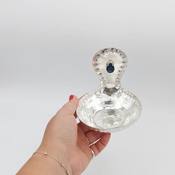 Taaghcheh Copper Bowl with Blue Gem