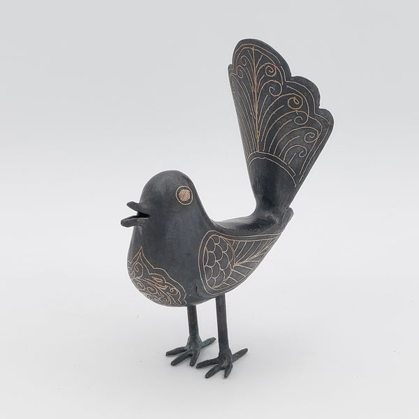 Hand Crafted Decorative Iron Birds with Silver inlay