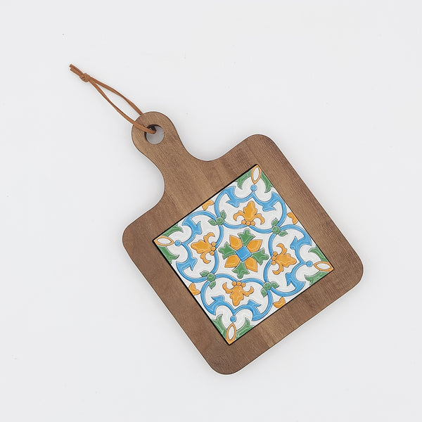 Solid Wood Hand Painted Tile Coaster