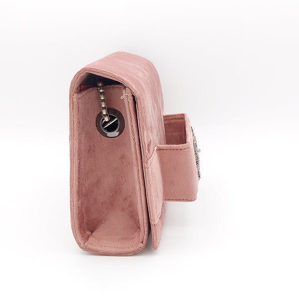 Pink Amood Clutch with Rose Quartz