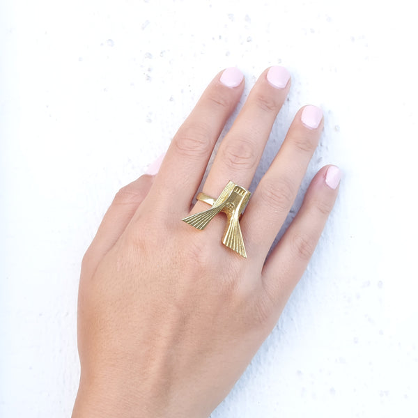 Shahyad Square Brass Ring