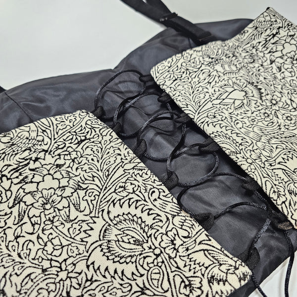 White Qalamkari Crop Top