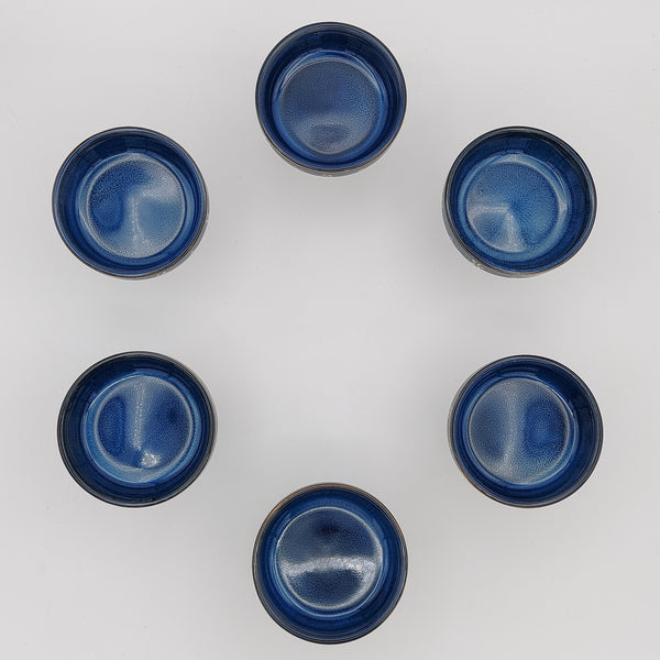 Small Lajevard Bowl With Glass Stand & Gold Touches