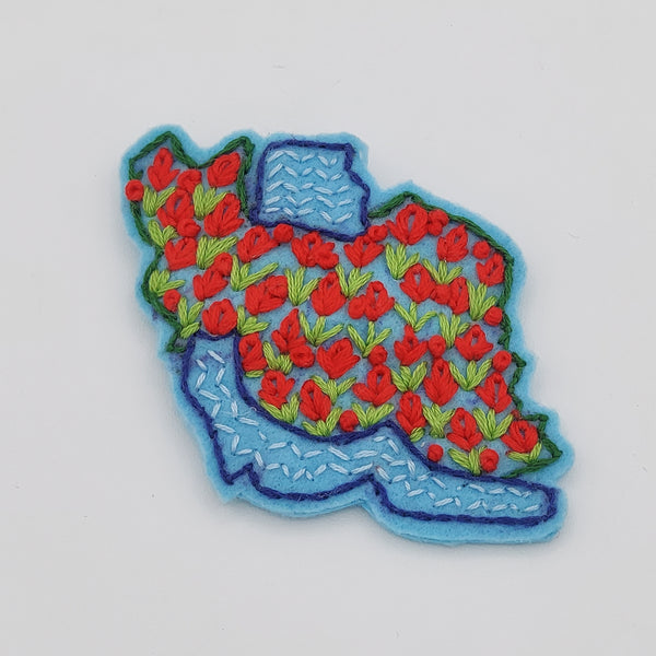 Large Land of Tulips Embroidered Brooch