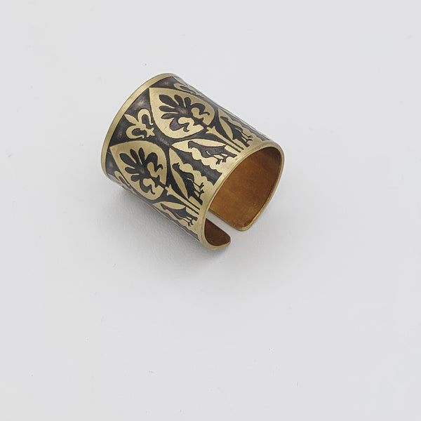 Persian Motif Handmade Brass Ring