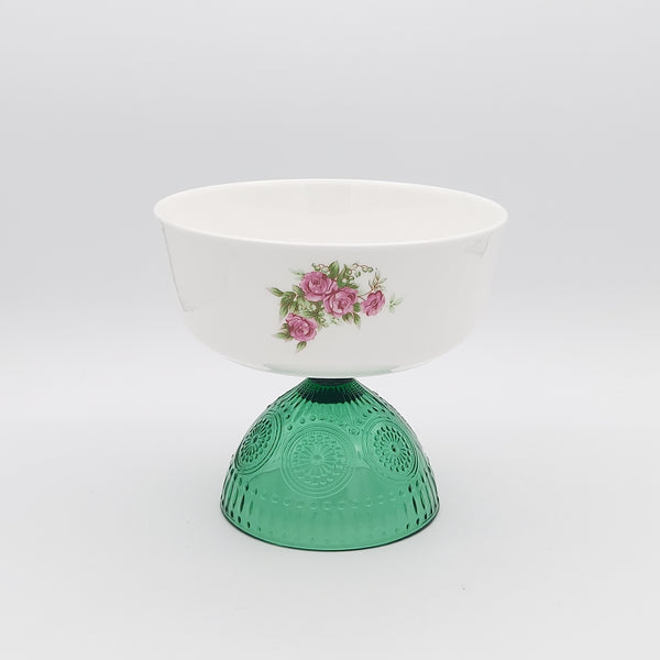 Golesorkhi Bowl with Short Green Glass Stand