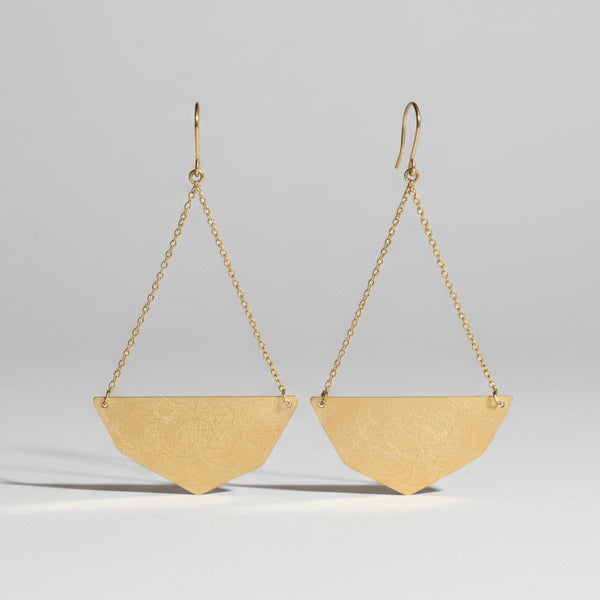Golden Horizon Brass Earrings