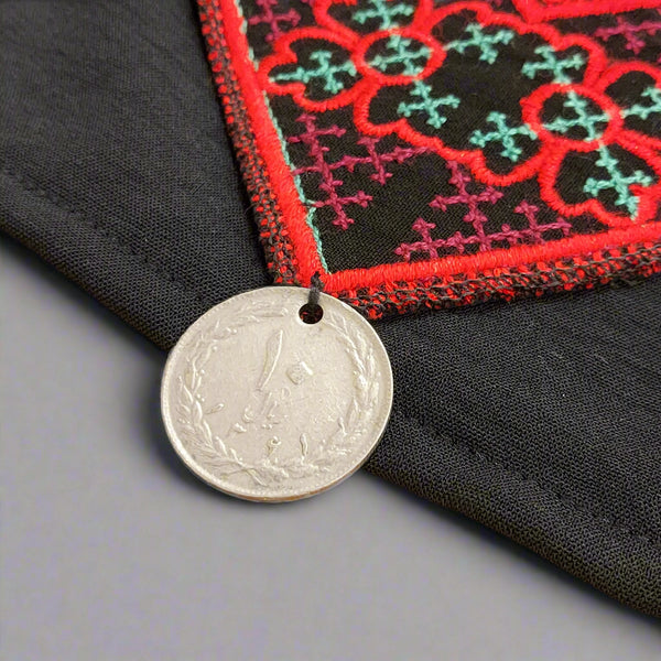 Triangle Balouchi Pattern Top with Vintage Coins