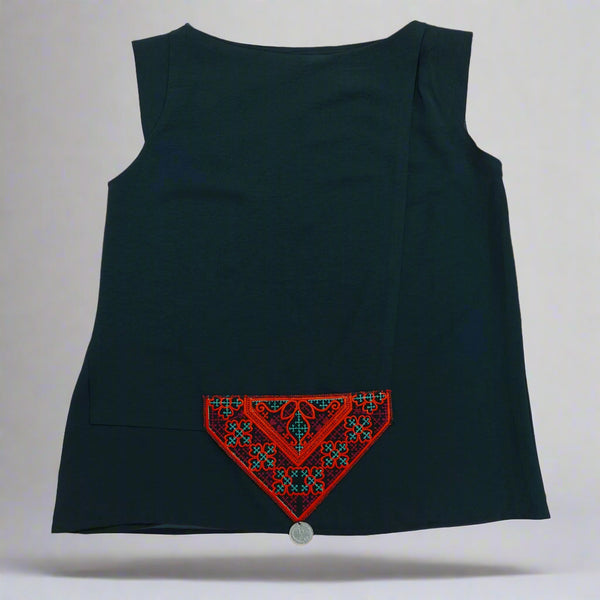 Triangle Balouchi Pattern Top with Vintage Coins