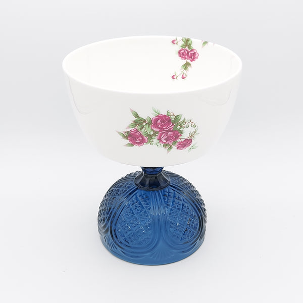 Golesorkhi Deep Bowl With Blue Glass Stand
