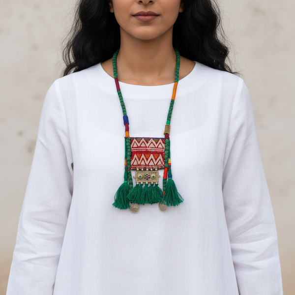 Sarvenaz Handmade Vintage Woven Necklace