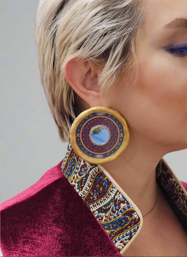 Gonbad Paper Mache Earrings
