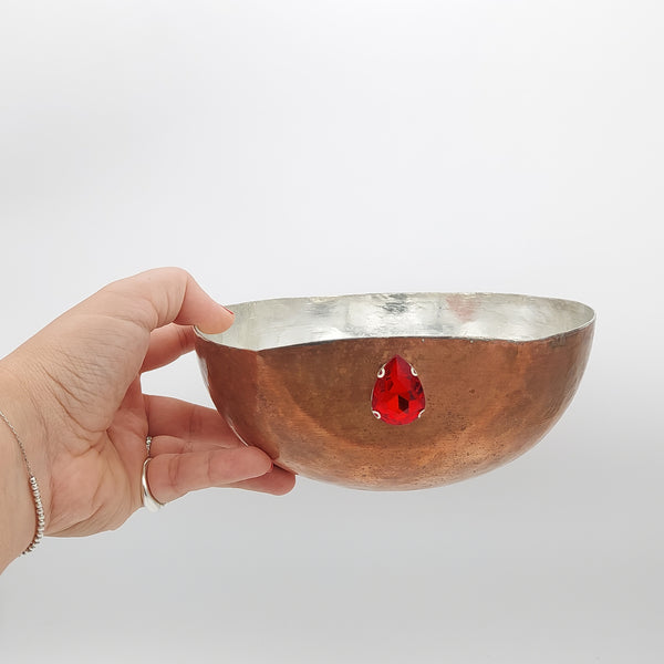 Copper Bowl with Red Crystal