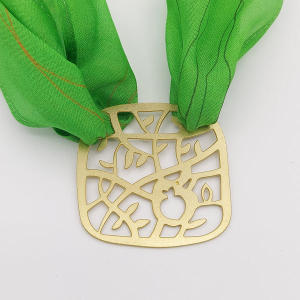 Nazbarg Square Brass & Silk Necklace