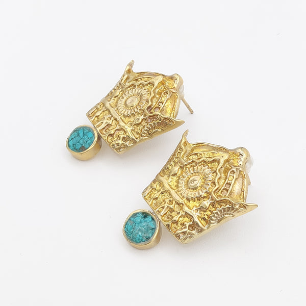 Pahlavi Crown with Crushed Turquoise