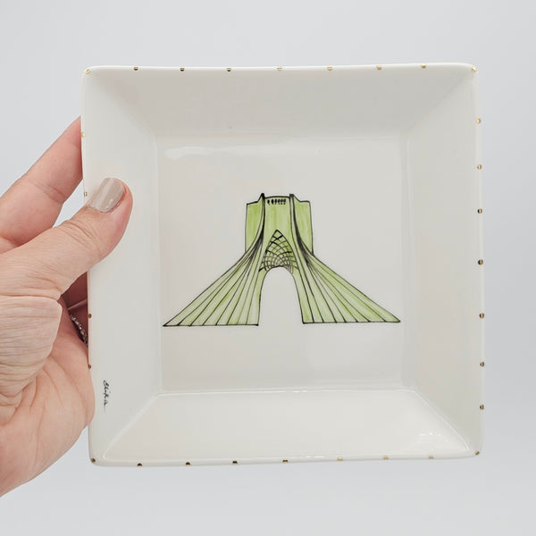 Shahyad Tower Jewelry Dish with Gold Touches