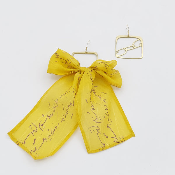Love in Bloom Asymmetrical Brass & Silk Earrings