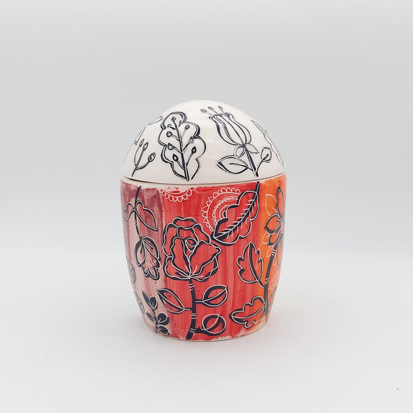 Colorful Floral Ceramic Canister