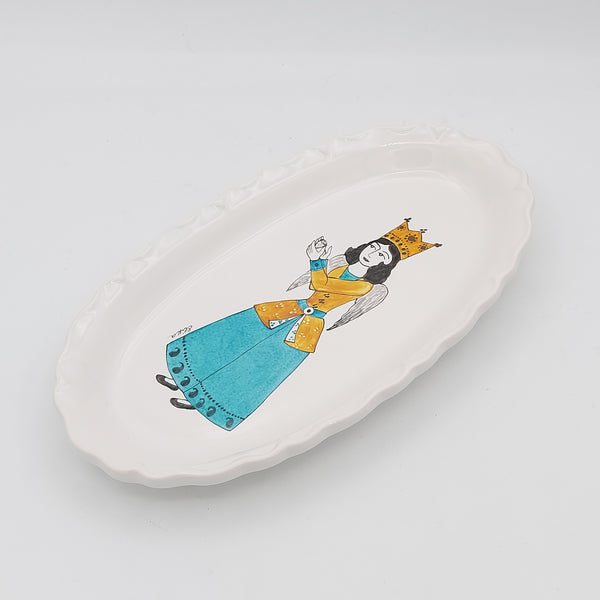 Hand Painted Regal Angel Qajar Lady Dish