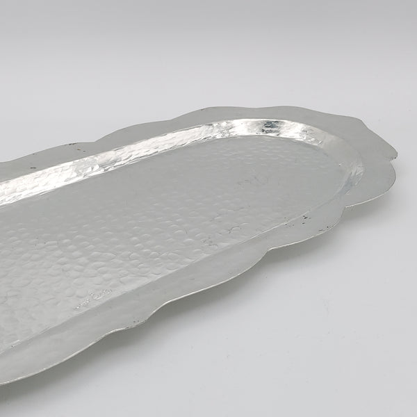 Copper Serving Tray with Wavy Rim