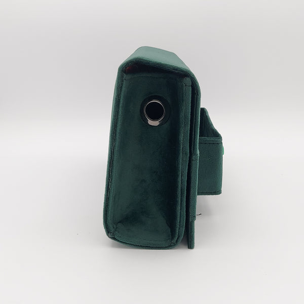 Dark Green Amood Clutch with Green Jade