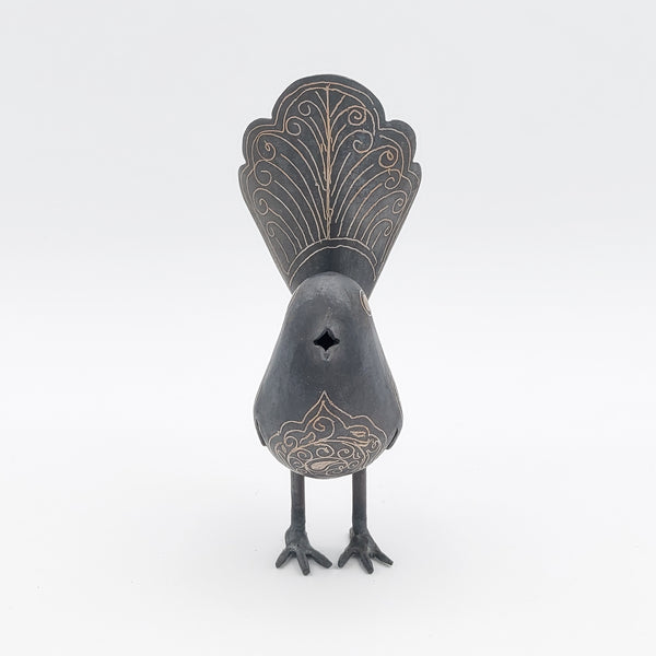 Hand Crafted Decorative Iron Birds with Silver inlay