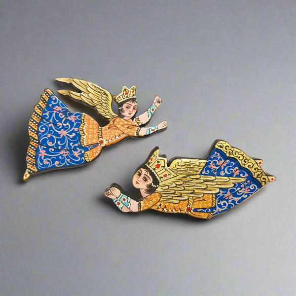 Persian Angel Brooch- Orange Blue
