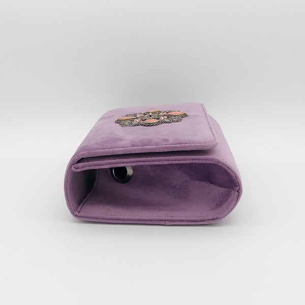 Violet Classic Clutch with Pink Stone