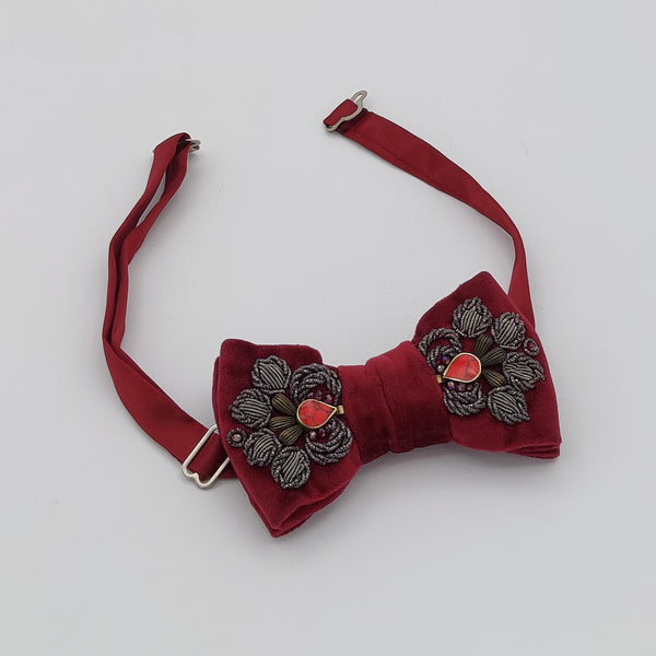 Red Nader Bowtie with Red Coral