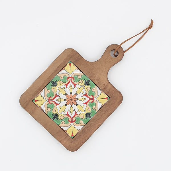 Solid Wood Hand Painted Tile Coaster
