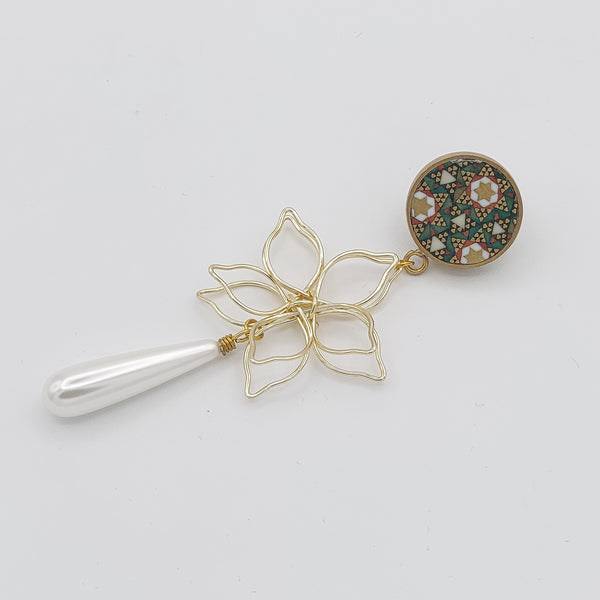 Blossom Brass & Khatam Earrings