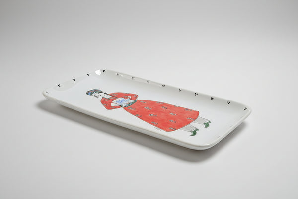 Qajar Man in Red with Bowl in Hand