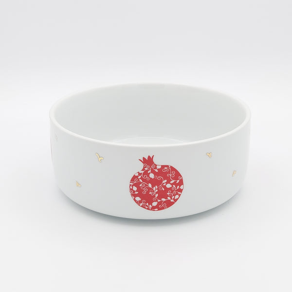 Pomegranate Bowl with Gold Touches