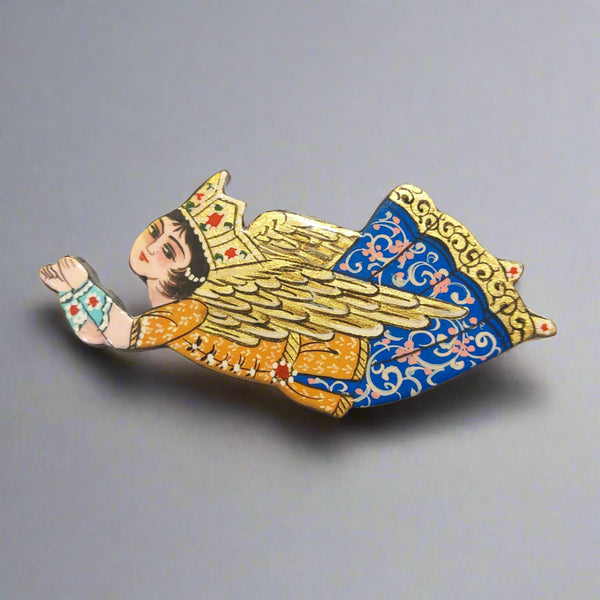 Persian Angel Brooch- Orange Blue