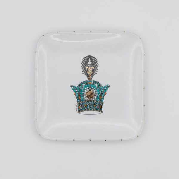 Hand Painted Pahlavi Crown Appetizer Plate
