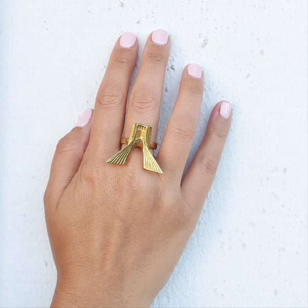 Shahyad Square Brass Ring