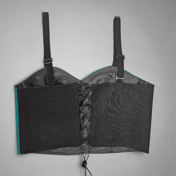 Green Qalamkari Crop Top