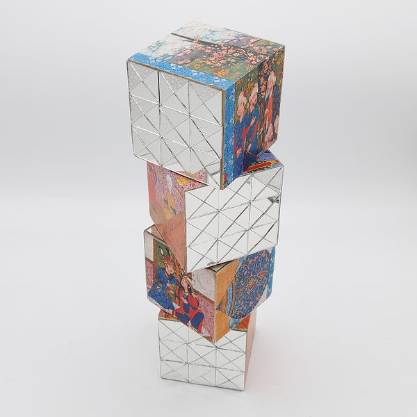 Hand Cut Mirror Cube Decorative Object