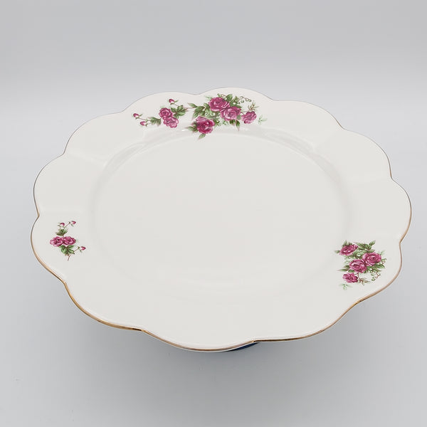 Wavy Rim Golesorkhi Plate With Blue Glass Stand