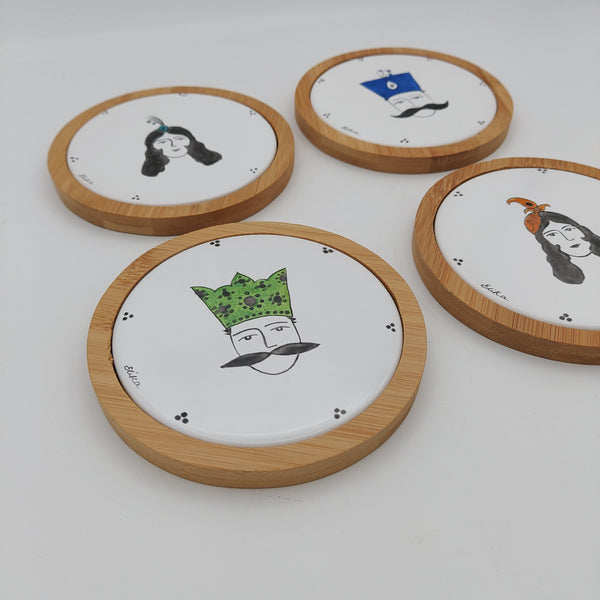 Hand Painted Soltan o Malake Qajar Coasters (Set of 4)
