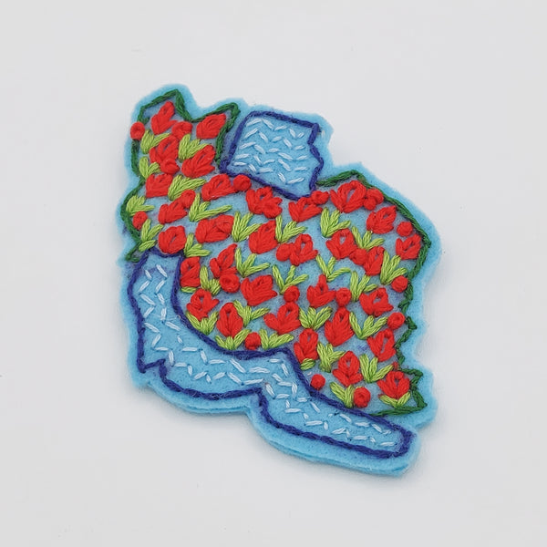 Large Land of Tulips Embroidered Brooch