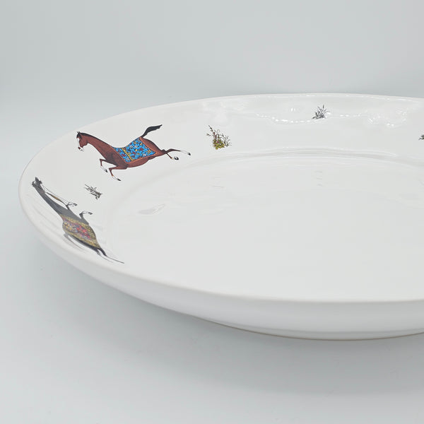 Torkaman Horses Large Round Platter