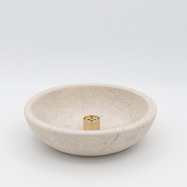 Travertine Bowl Incense Holder