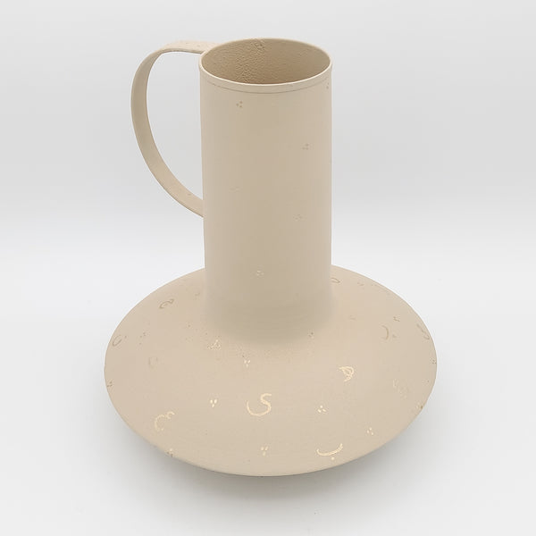 Textured Metal Vase with Gold Farsi Letters
