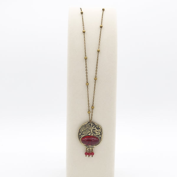 Pomegranate Brass Necklace